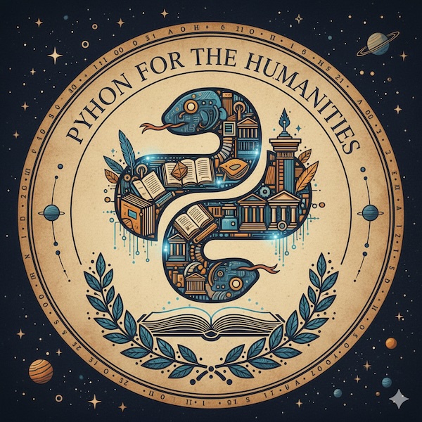 A humanities-inspired Python logo made by Gemini.::quarter-width